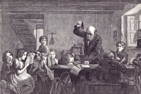 Caught napping by A.H. Burr; wake up; sleeping; reading; books; fear; fun; window; table; ink;