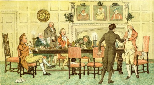 Christmas, U.K., 1881, welcome from squire