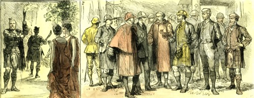 The court in the Highlands, Scotland, 1880, From the door of the Ball Room, Abergeldie, a