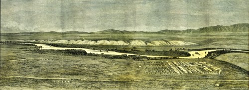 Afganistan, near Tirpul, 1885, the camp of the Afghan boundary commission near Tirpul, in the