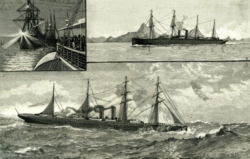 Steam Ship Ormuz, Australia to England, 1887, on the voyage from Australia, In the Suez canal,