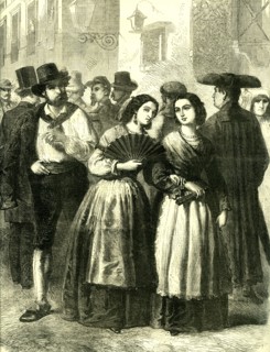 Holy Week; Rome; Italy; 1866; villagers assembling for Religious Services