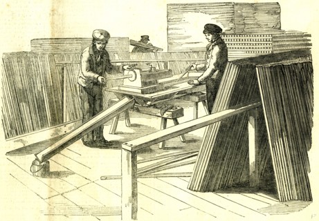 Hyde Park, London, 1850. Painting machine. The Great Exhibition