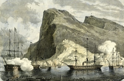 Gibraltar, 1864, arrival of the S.M. Maximilien, Gibraltar