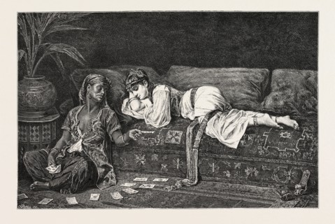 Time in the harem.  Egypt, engraving 1879