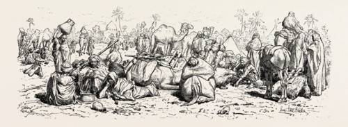 Pilgrims. Egypt, engraving 1879