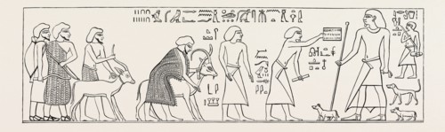 SEMITES ENTERING INTO THE NOME OF MAH. Egypt, engraving 1879