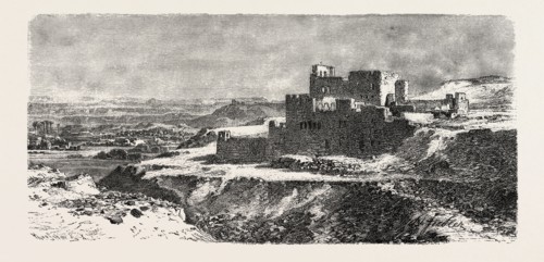 DESERTED KOPTIC MONASTERY AT ASSOLIAN. Egypt, engraving 1879