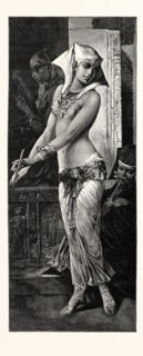 ANCIENT EGYPTIAN DANCING GIRL. Egypt, engraving 1879