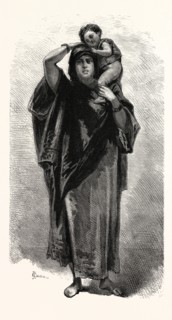 fellah woman of Karnak. Egypt, engraving 1879