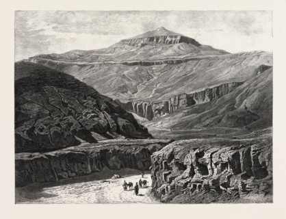 ENTRANCE TO THE VALLEY OF THE TOMBS OF THE KINGS. Egypt, engraving 1879