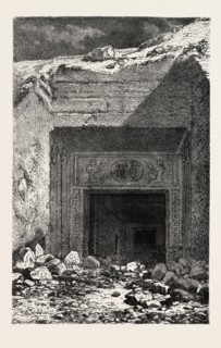 ENTRANCE OF A RING'S TOMB IN BIBAN EL-MULOOK. Egypt, engraving 1879