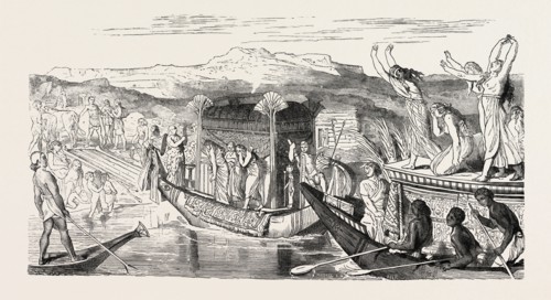 VOYAGE TO THE NEKROPOLIS. Egypt, engraving 1879