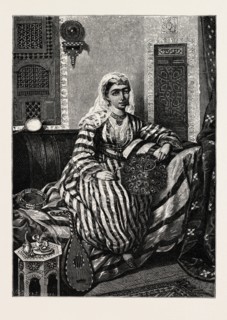 ALMAS, A DISTINGUISHED AHAB SINGER. Egypt, engraving 1879