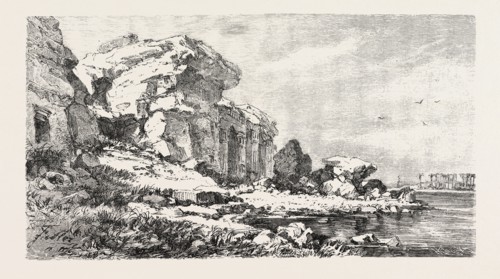 THE NILE TABLETS AT GEBEL SILSILEH. Egypt, engraving 1879