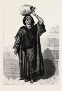 FELLAH WOMAN. Egypt, engraving 1879