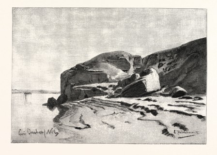 BANK OF THE NILE AT KOM OMBOO. Egypt, engraving 1879