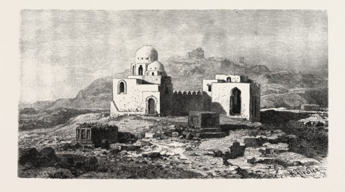 MOSQUE-TOMB NEAR ASSOUAN. Egypt, engraving 1879