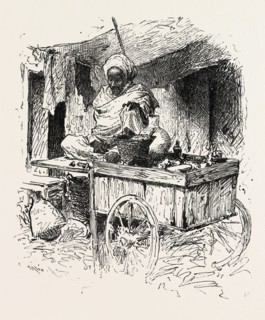 WANDERING HUCKSTER. Egypt, engraving 1879
