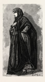KOPTIC WOMAN GOING TO CHURCH. Egypt, engraving 1879