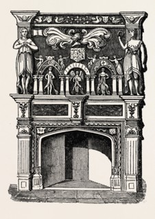 Chimney piece at Rugge Hall, Norfolk, UK
