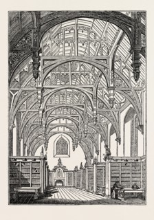 HALL OF LAMBETH PALACE, the official London residence of the Archbishop of Canterbury in England,