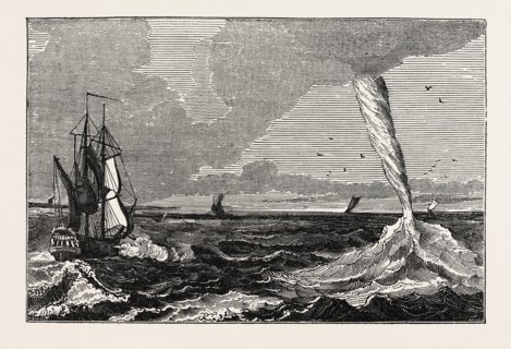 DISPERSION OF A WATER SPOUT AT SEA
