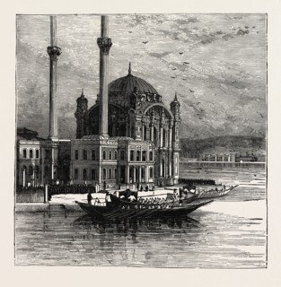 THE SULTAN AT THE MOSQUE OF ST. SOPHIA. Hagia Sophia, the Church of the Holy Wisdom in Istanbul,