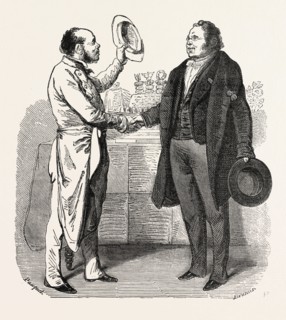 The cook and the doctor. Fable. engraving 1855