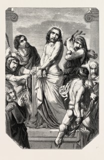 Salon of 1855, The Flagellation painting by M. Henri Lehman. engraving 1855