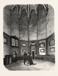 Dungeon of Vincennes, cell of Mirabeau. engraving 1855
