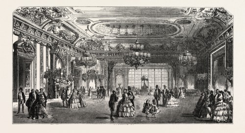 Palace of Versailles, Louis XIV The lounge. engraving 1855