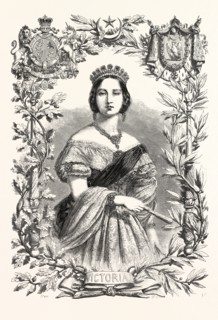 Queen Victoria. Queen of England. engraving 1855