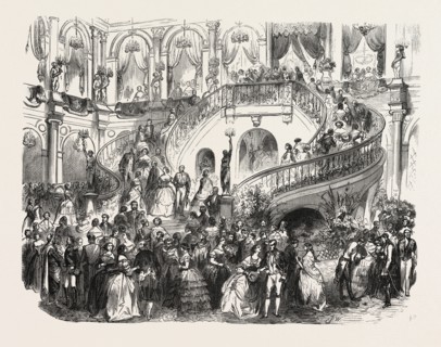 Decoration executed in the courtyard of the Town Hall for the ball given in honour of the Queen of