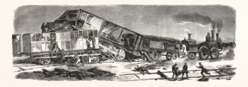 Accident happened on the Versailles Railway (left bank), September 9, 1855, France. Engraving
