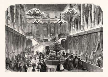 Day provided by exhibitors. The courtyard of the Louvre transformed for the buffet. Paris, France,