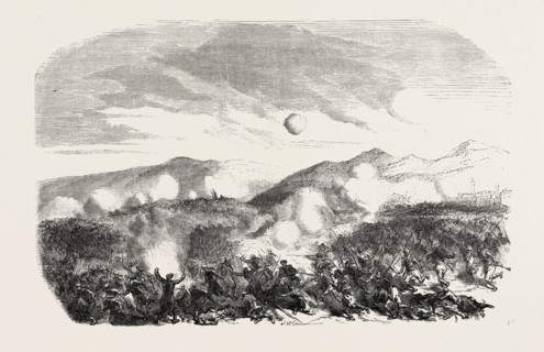 Assault of the Kars. The Crimean War, 1855. Engraving