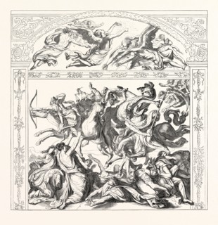 Salon of 1855. Prussian school. The seven angels and the four horsemen of the Apocalypse, by Pierre