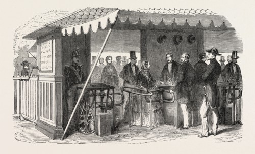 Expo industry. The turnstiles. Paris, France, Exposition Universelle. An international Exhibition