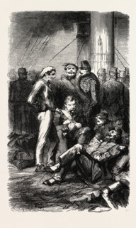 Installation on the vessel. engraving 1855