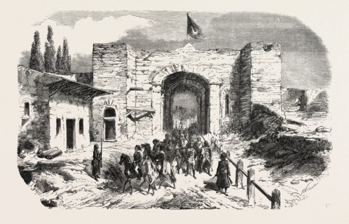 Headquarters of Omer Pasha-Soukoum Kale. 1855. Engraving