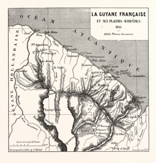 FRENCH GUIANA, 1855. Engraving