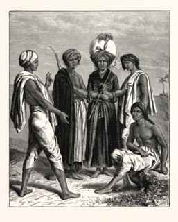 KHONDS FROM KHONDISTAN.  Khonds, or Kandhs are an aboriginal tribe of India, inhabiting the
