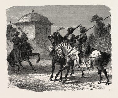 HORSEMEN OF THE BODYGUARD OF THE GAIKWAR OF BARODA. The Gaekwad or Gaikwad (once rendered as