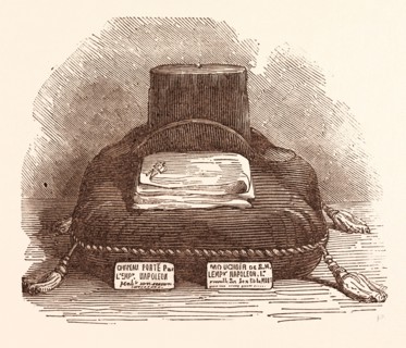 HAT AND HANDKERCHIEF OF THE EMPEROR NAPOLEON, AT PARIS, FRANCE