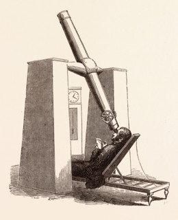 THE TRANSIT INSTRUMENT. IT CONSISTS OF AN ACHROMATIC TELESCOPE, TO WHICH IS FIRMLY FIXED A DOUBLY