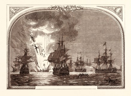 BATTLE OF THE NILE, AUGUST 1ST, 1798. BLOWING UP OF L'ORIENT, Egypt