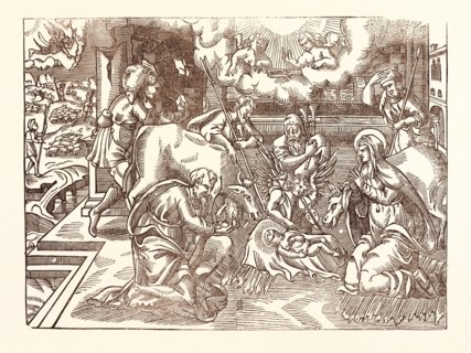 THE NATIVITY, FROM A SCARCE PRINT