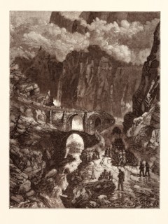 THE DEVIL'S BRIDGE, PASS OF ST. GOTHARD. PAINTED BY W. COLLINGWOOD SMITH. Switzerland