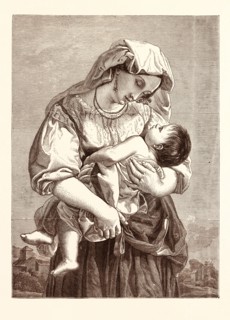 ITALIAN WOMAN AND CHILD. PAINTED BY C. BROCKY